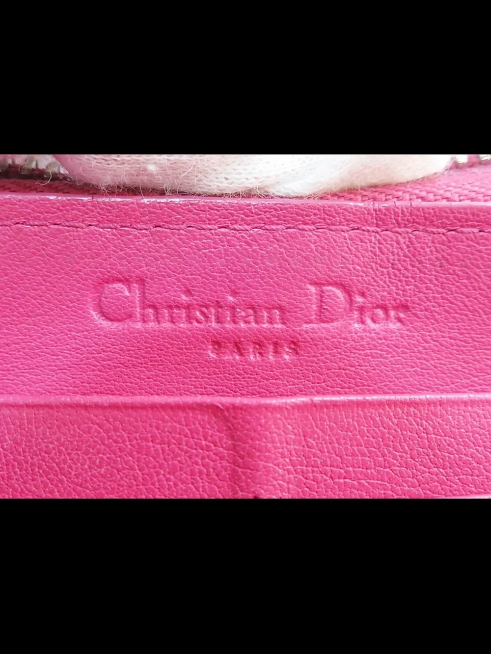Dior Hot Pink Quilted Patent Leather Zip Wallet